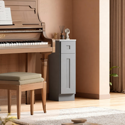 Dark Gray Shaker Solid Wood Single Door Base Cabinet,for Kitchen, Laundry,and Bathroom Storage Adjustable Shelves Ready to Assemble (9' Wx34.5 Hx24 D)