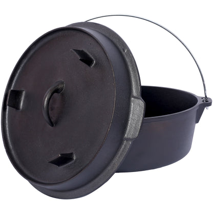 Pre-Seasoned Cast Iron Dutch Oven with Skillet Lid and Iron Pot Rack, 4.5 Quart, Black