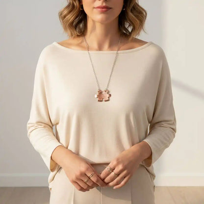 Handmade Hammered Copper Puzzle Piece Necklace
