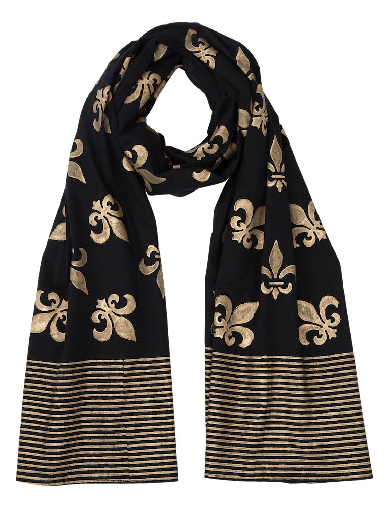 Fleur De Lis Scarf on Black
