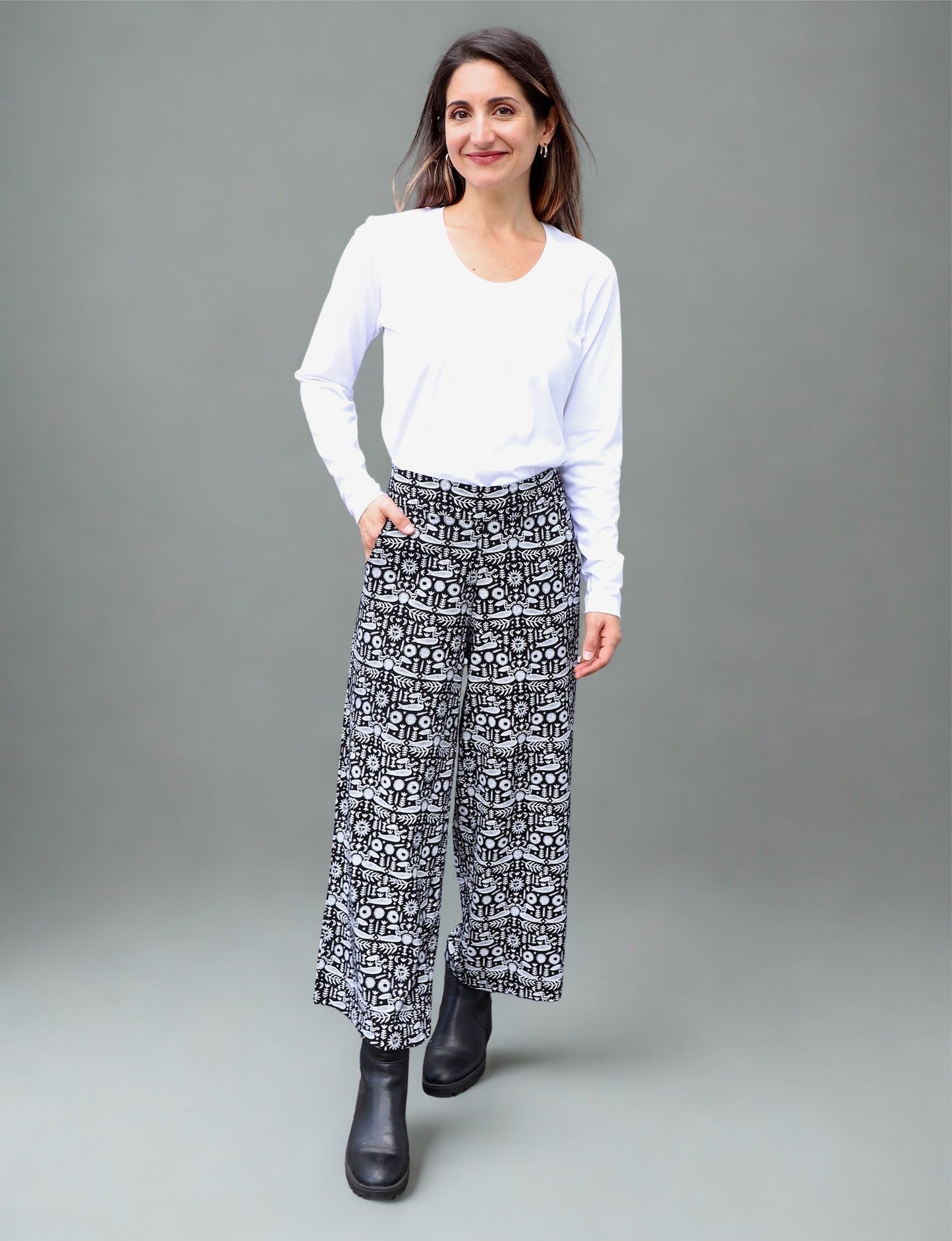 Folklore Organic Wide Leg Crop Pants