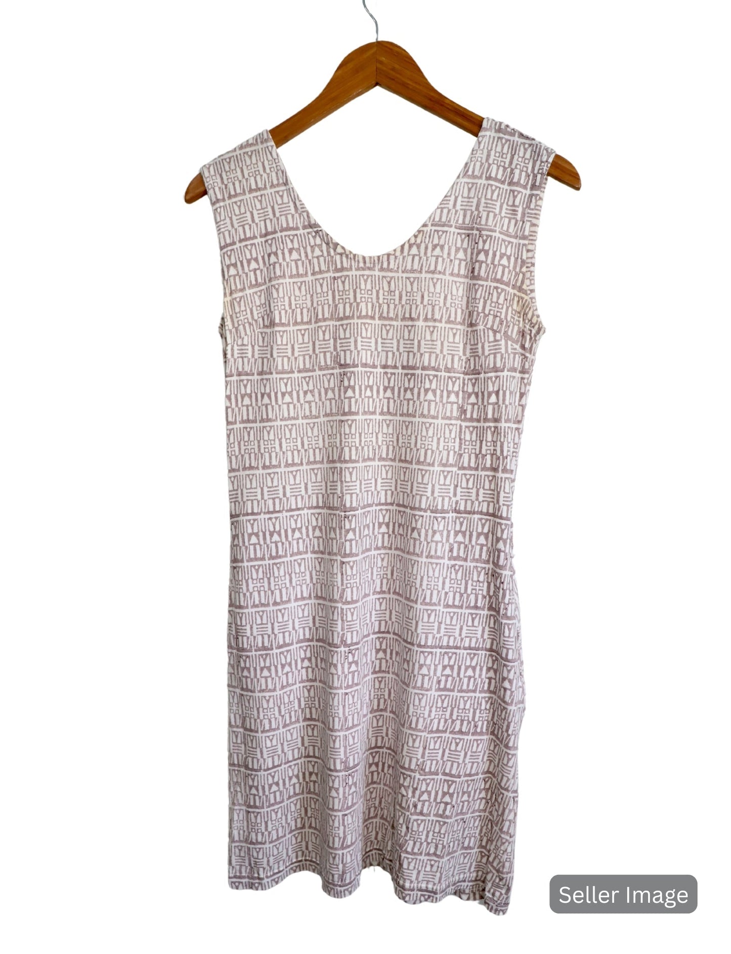 Geo Mauve Organic Dress : Pre-Loved