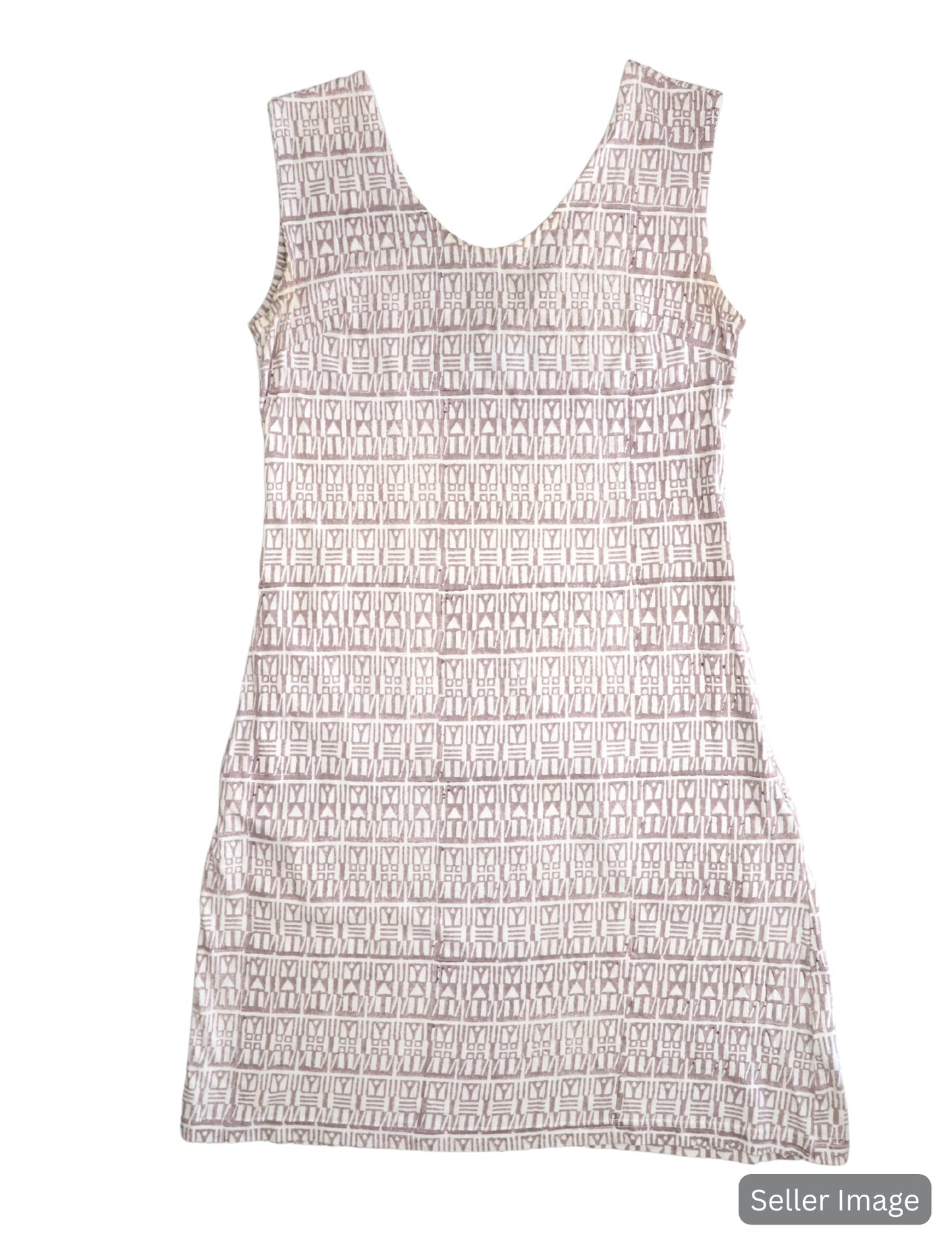 Geo Mauve Organic Dress : Pre-Loved