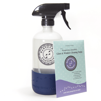 Just Add Water Glass & Window Cleaning Strips (2 Strips) + Reusable Glass Bottle