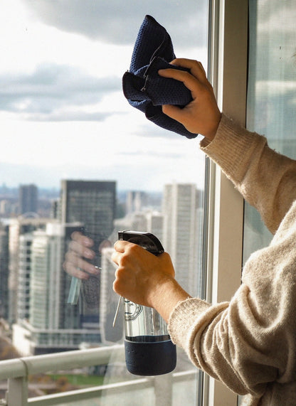 Just Add Water Glass & Window Cleaning Strips (2 Strips) + Reusable Glass Bottle