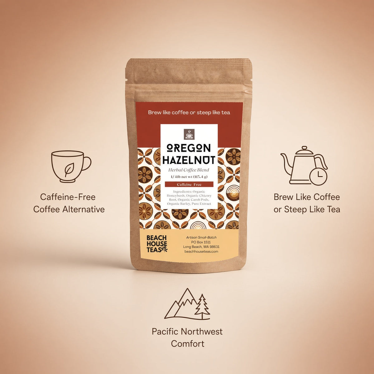 Oregon Hazelnut Herbal Coffee