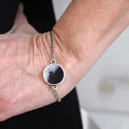 My Moon Custom Antique Silver Adjustable Bracelet