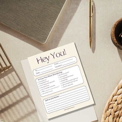 "Hey You, in Case You Were Wondering" Notepad