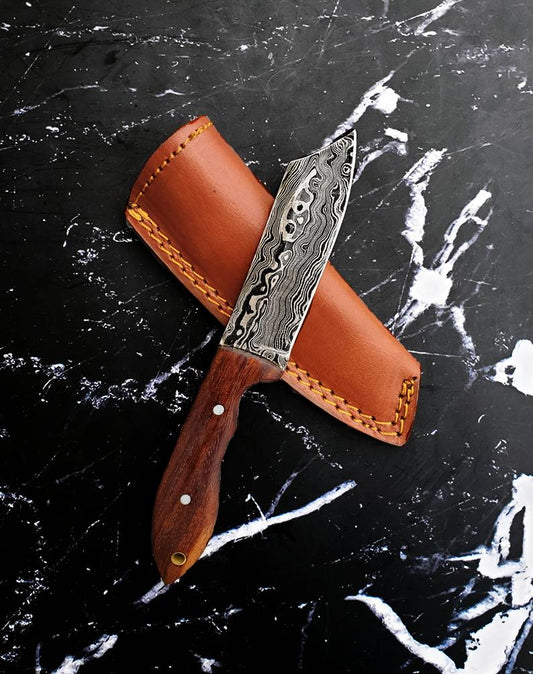 Hand Forged Damacus Steel/ Seax-Style Blade/ Bushcraft Knives / Camping Gear
