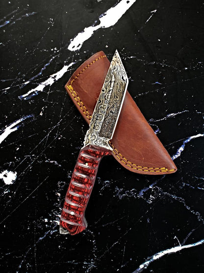 A 2. Titan Diver - Damascus Steel/ EDC / Cherry Wood TD-275