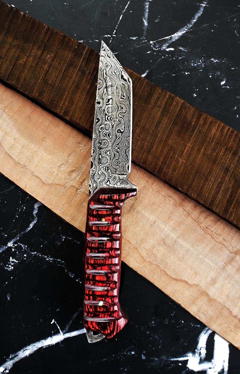 A 2. Titan Diver - Damascus Steel/ EDC / Cherry Wood TD-275