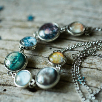 CLEARANCE Moons of the Solar System - Double Sided Necklace