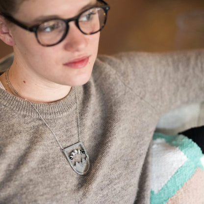 CLEARANCE DISCONTINUED Mountain Moon Phase Necklace