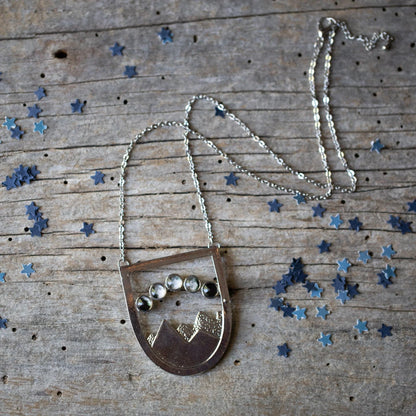 CLEARANCE DISCONTINUED Mountain Moon Phase Necklace