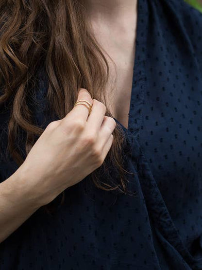 Illusion Brass Adjustable Ring