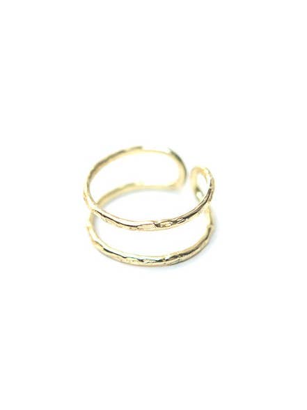 Illusion Brass Adjustable Ring