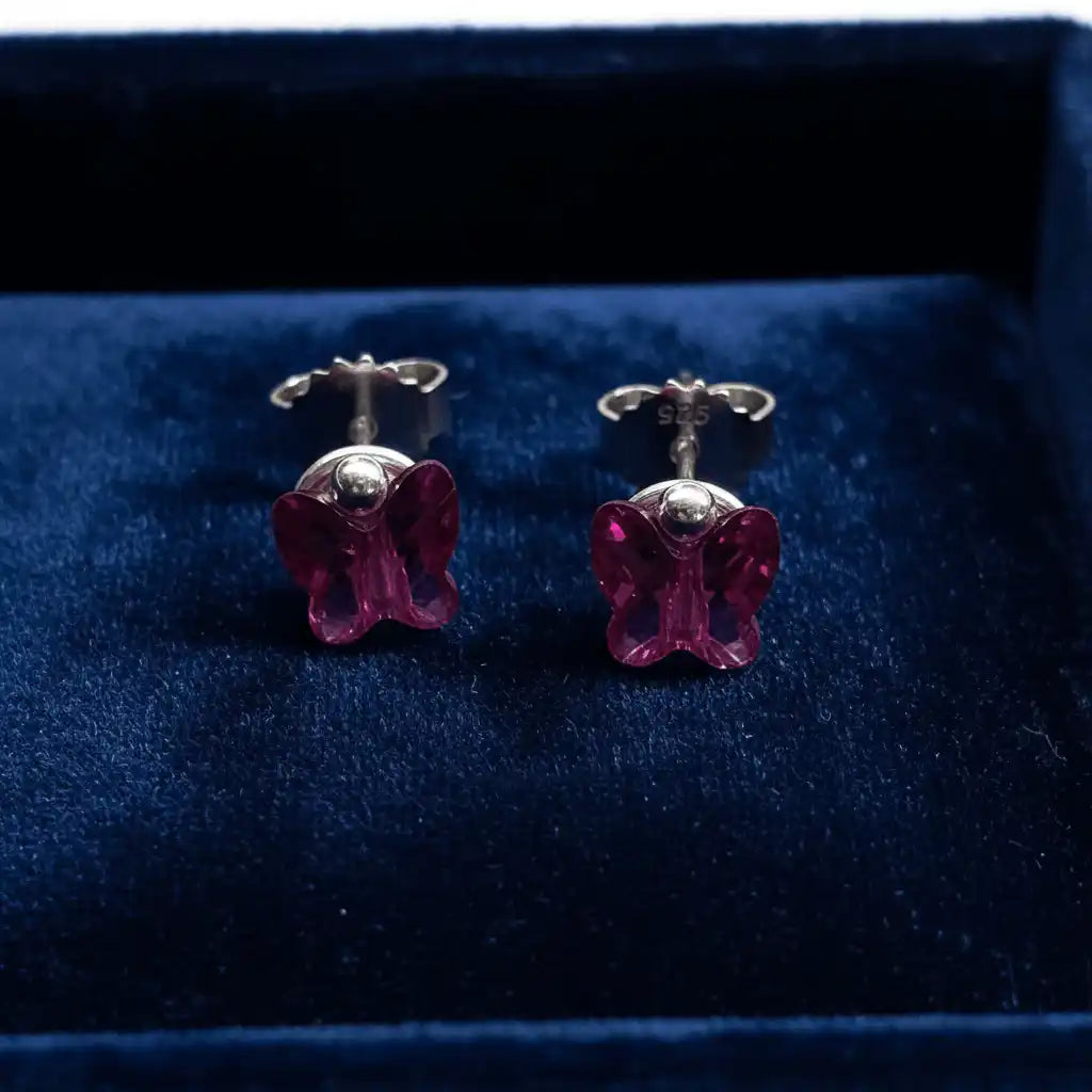 Handmade 5mm Spiral Butterfly Earring Studs