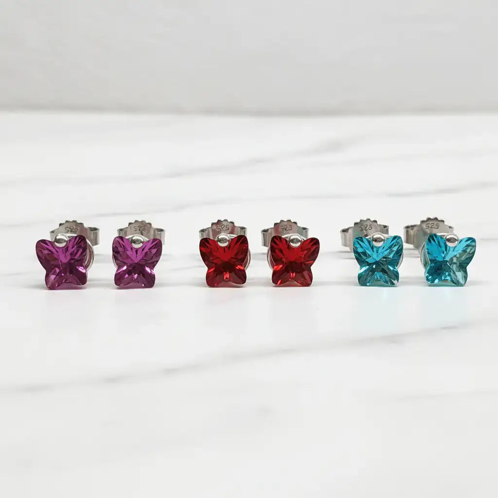 Handmade 5mm Spiral Butterfly Earring Studs