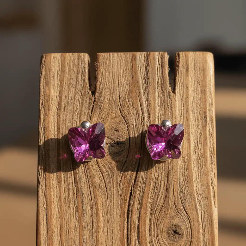 Handmade 5mm Spiral Butterfly Earring Studs