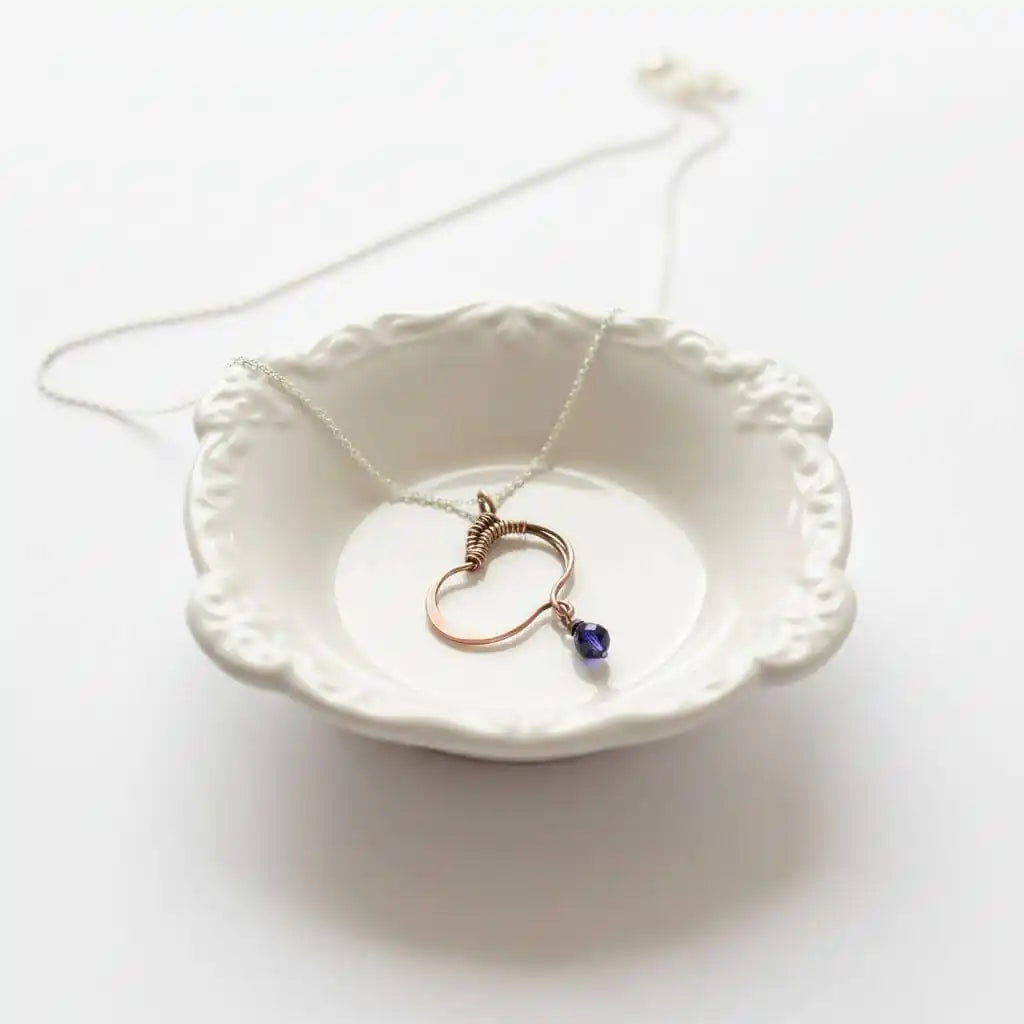Hammered Copper Butterfly Wing Child Abuse Survivor Necklace