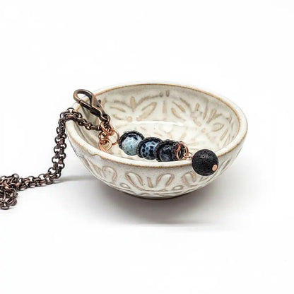 Child Abuse Awareness Agate Necklace With Lava Rock Bead