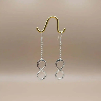 Sterling Silver Hammer Patterned Infinity Earrings