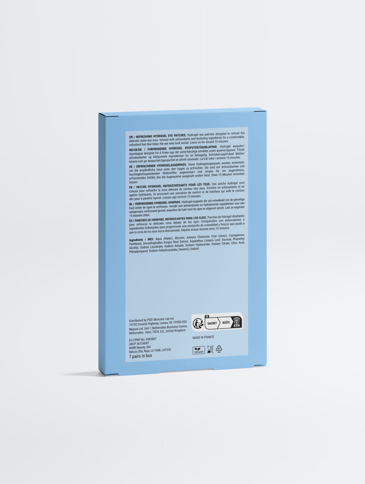 VEGAN BEAUTY Anti-Fatigue Hydrogel Eye Patches Eco-Friendly BYMANYC ® New York