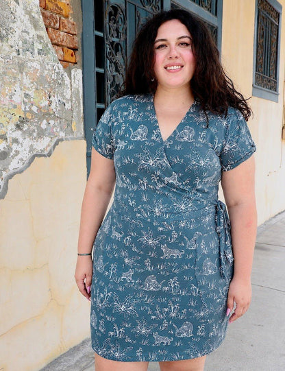 Jungle Prowl Organic Wrap Dress