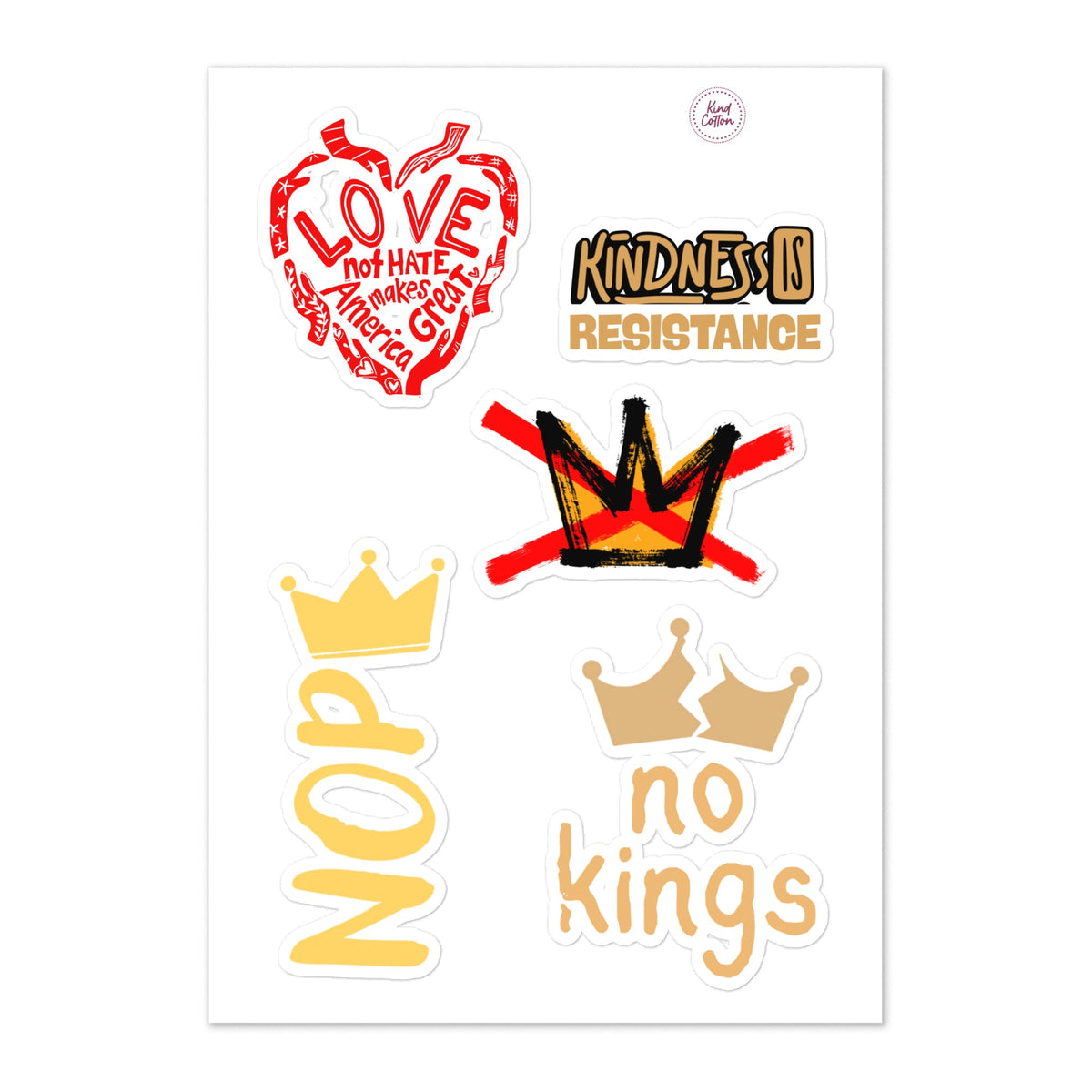No Kings Sticker Sheet