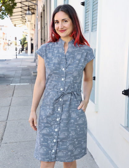 Misty Bayou Organic Cotton Button Dress