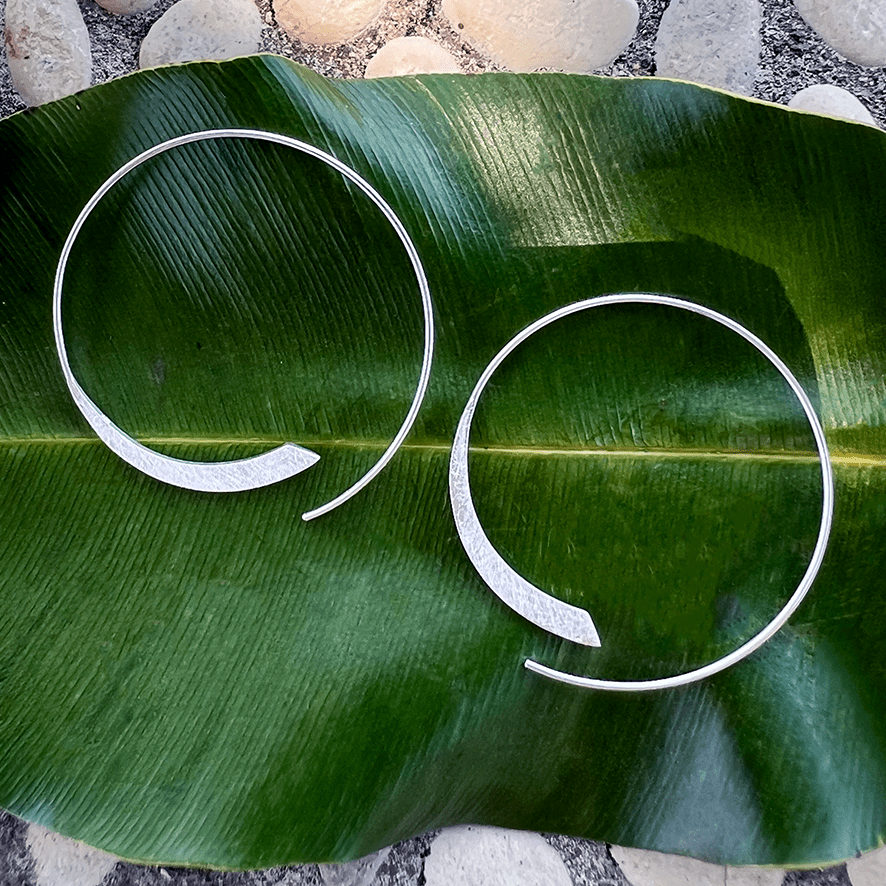 Misty Moonlight Sterling Silver Hoop Earrings