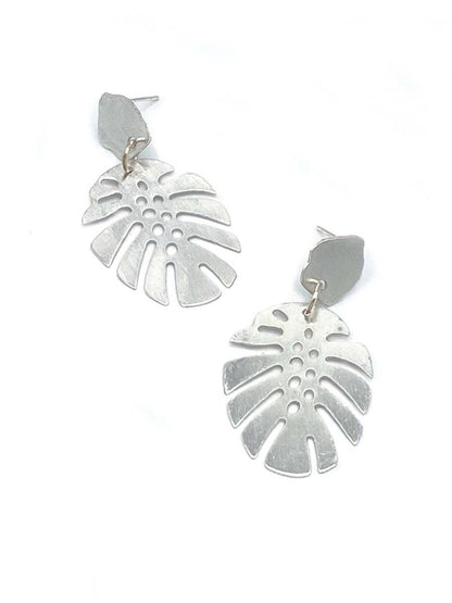 Monstera Leaf Stud Earrings