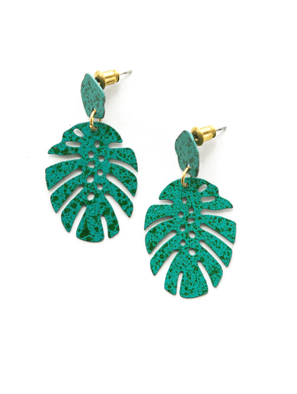 Monstera Leaf Stud Earrings