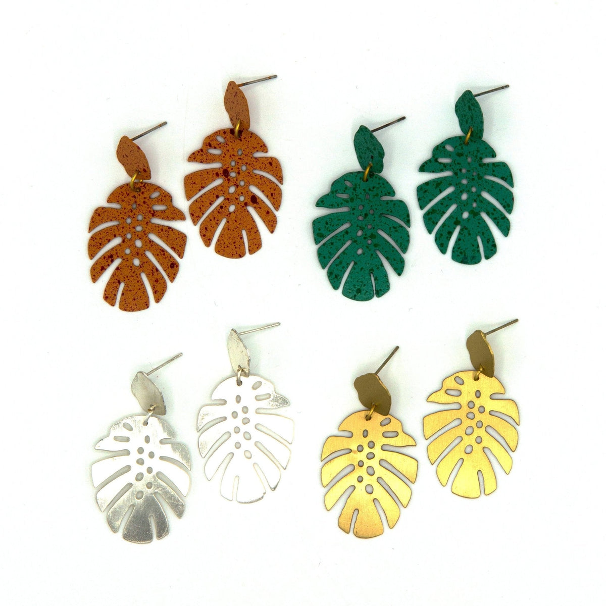 Monstera Leaf Stud Earrings