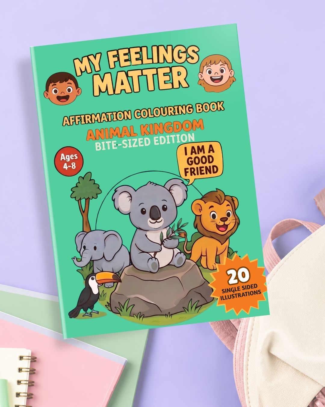 "My Feelings Matter!" Animal Kingdom Bite-Sized Colouring Book