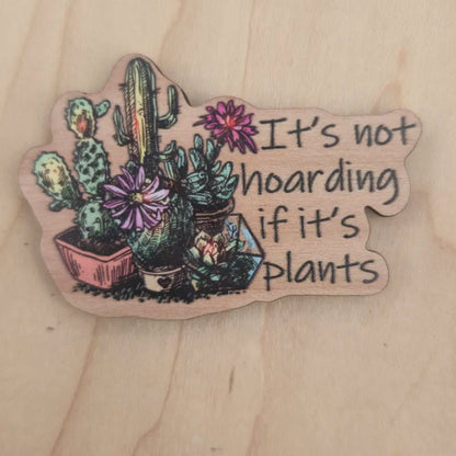 Plant Lover Wood Magnet Pack - 10 Pieces, 5 Designs
