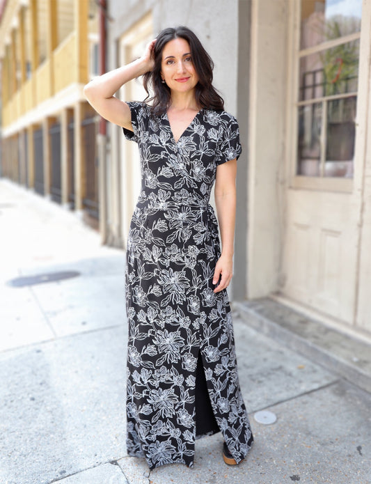 Obsidian Magnolia Organic Maxi Dress