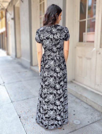 Obsidian Magnolia Organic Maxi Dress