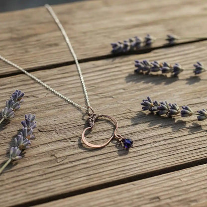 Hammered Copper Butterfly Wing Child Abuse Survivor Necklace