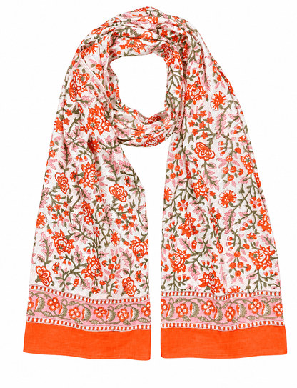 Orange & Pink Floral Scarf