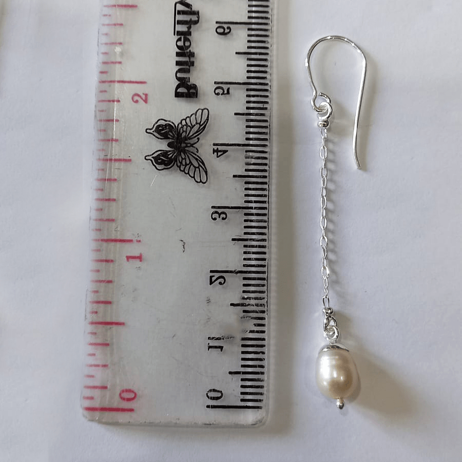 Pearl on a Chain Earrings