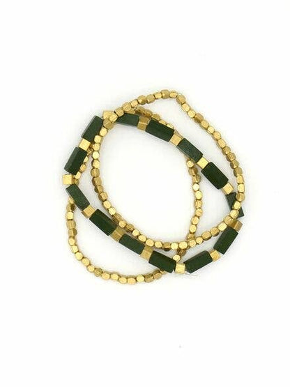 Prairie Glitz Green Elastic Bracelet Set