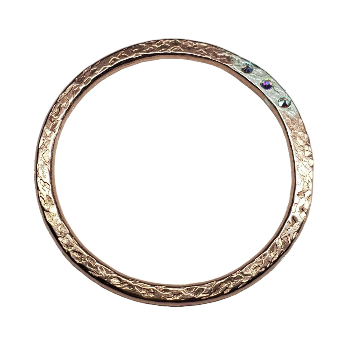 Mixed Metal Crystal Inlay Fusion Bangle