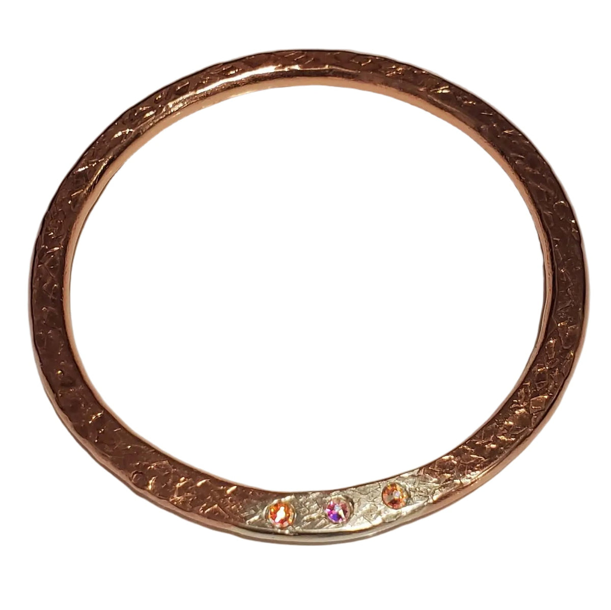 Mixed Metal Crystal Inlay Fusion Bangle