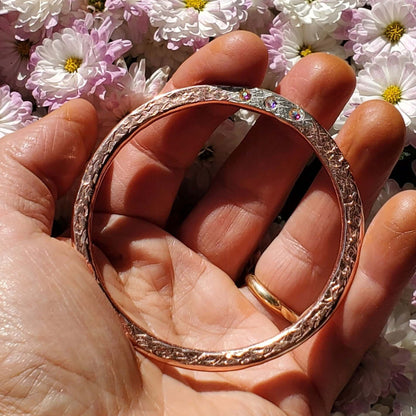 Mixed Metal Crystal Inlay Fusion Bangle