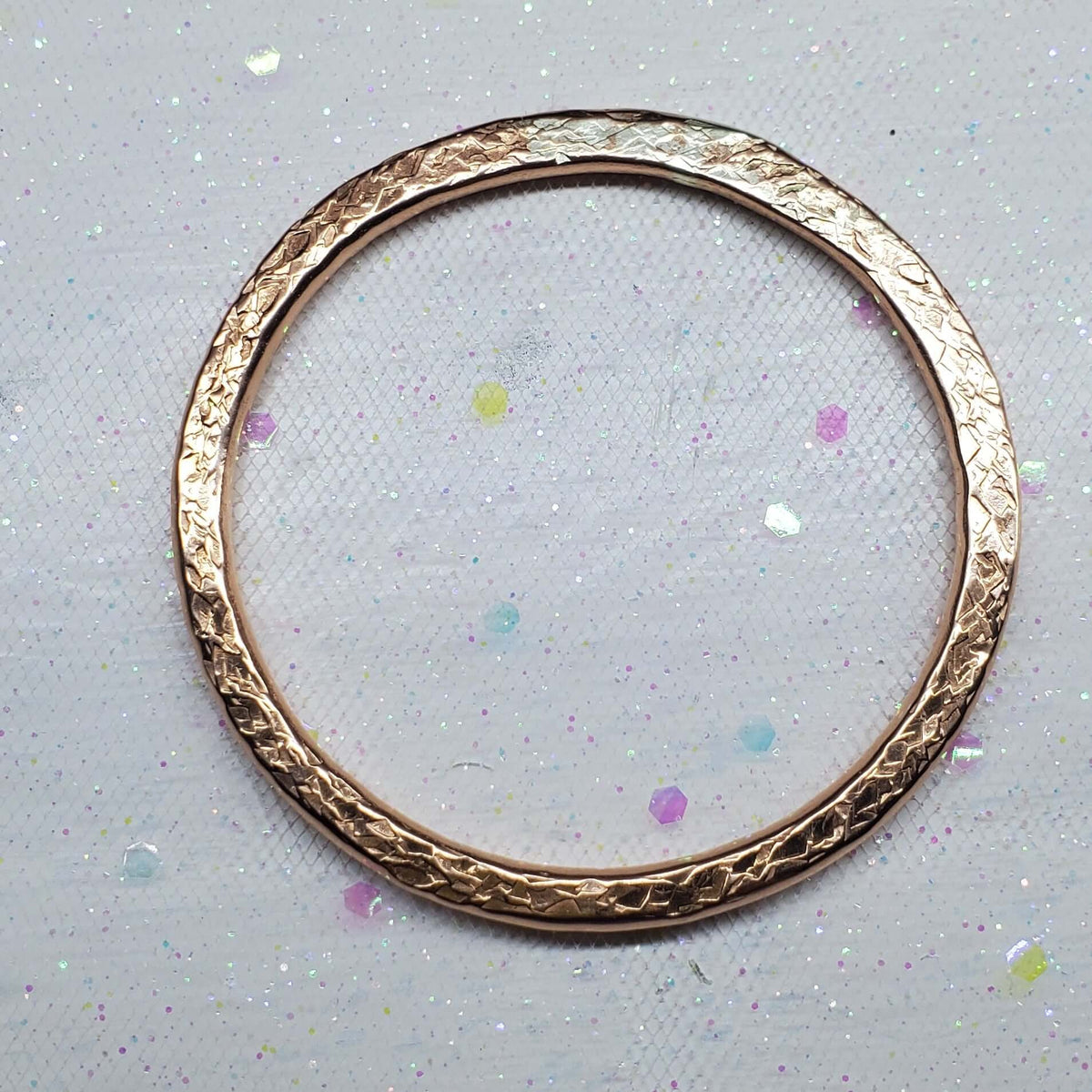 Mixed Metal Crystal Inlay Fusion Bangle