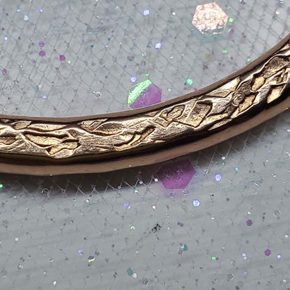 Mixed Metal Crystal Inlay Fusion Bangle