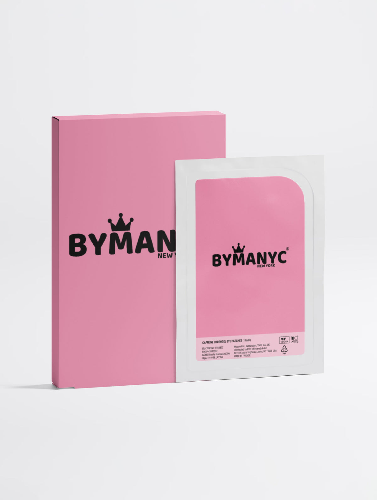 VEGAN BEAUTY Caffeine + Vitamin C Energizing Hydrogel Eye Patches Eco-Friendly BYMANYC ® New York