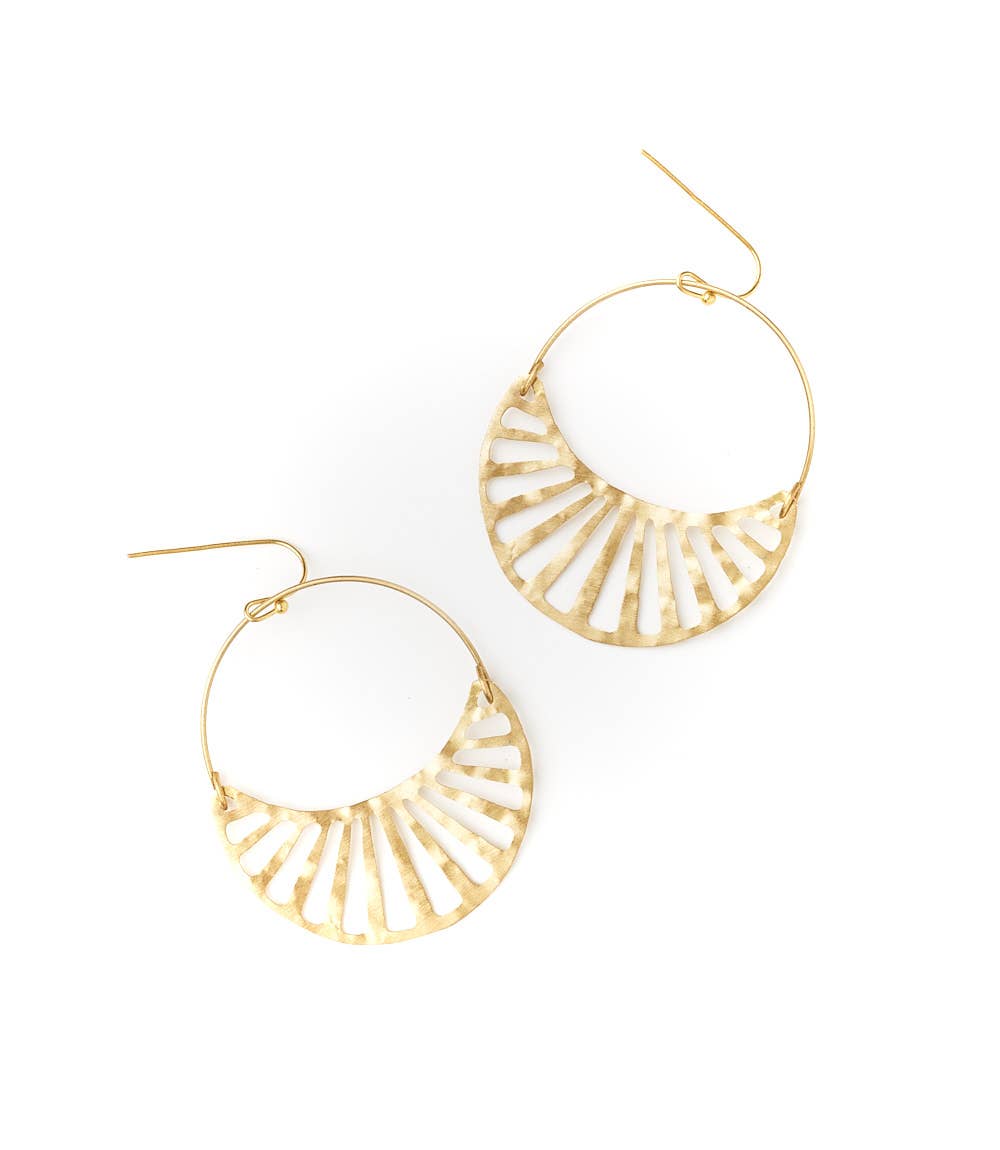 Rajani Gold Crescent Hoop Earrings