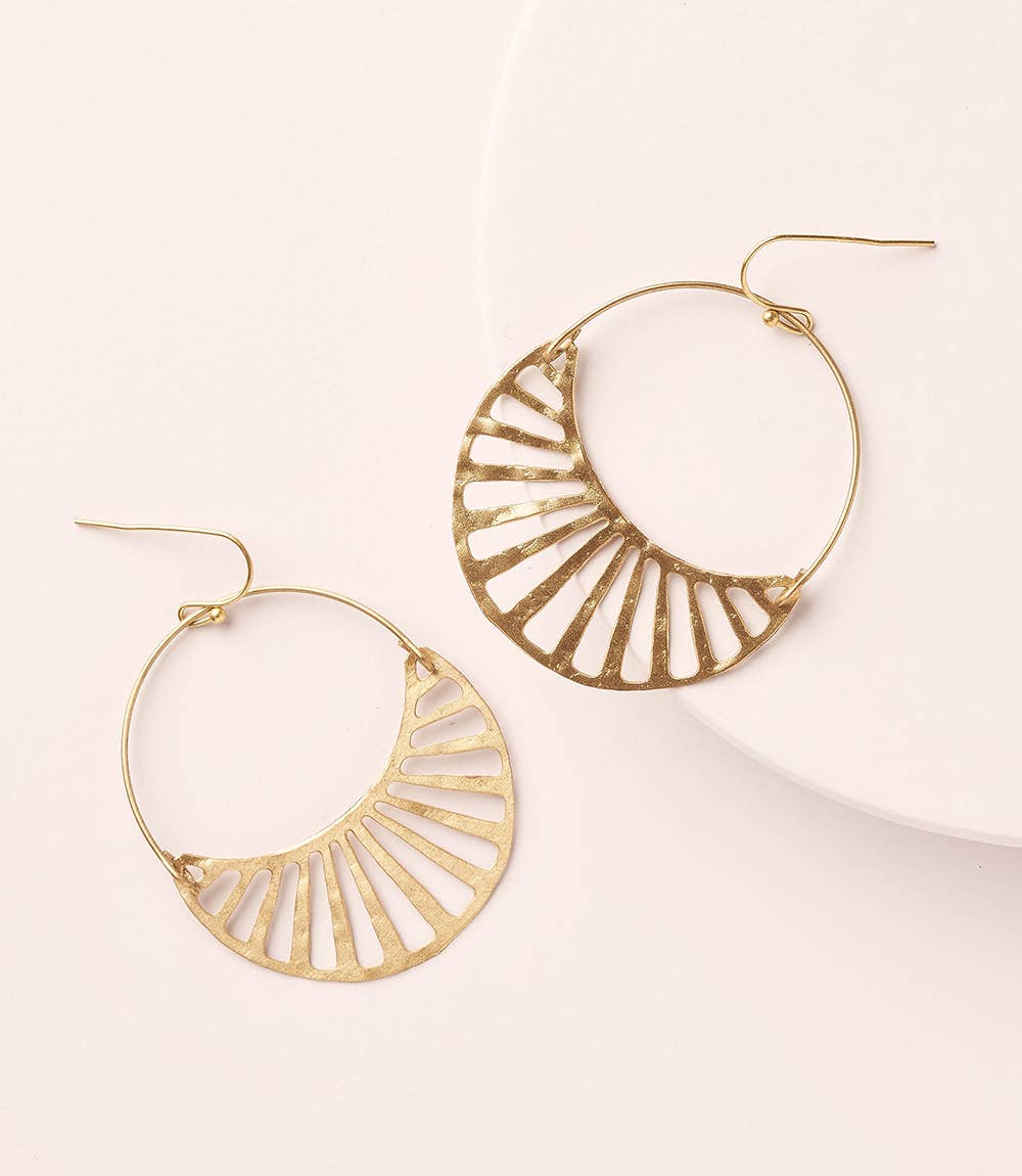 Rajani Gold Crescent Hoop Earrings
